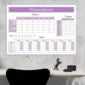 Tablica suchościeralna planer fitness 429