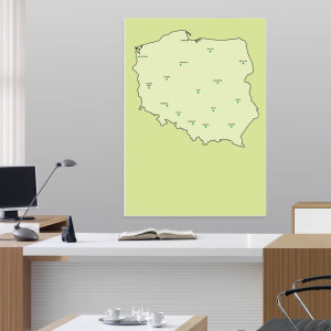 Magnetyczna tablica suchościeralna mapa Polski 239