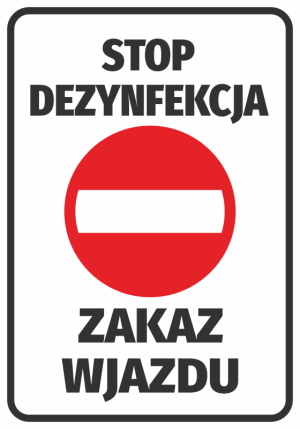 Naklejka Stop dezynfekcja Zakaz wjazdu