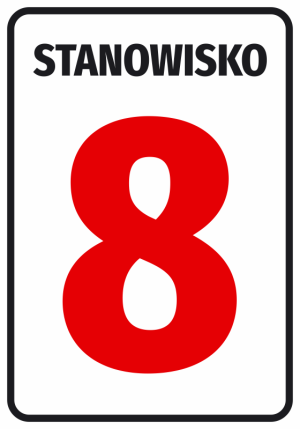 Naklejka z numerem stanowiska lub oznaczeniem literowym