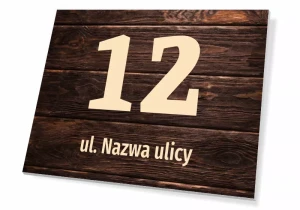 Tabliczka na dom T671 z numerem i ulicą