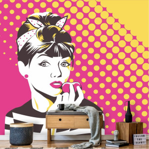 Tapeta Twarz kobieca w stylu pop-art 0305