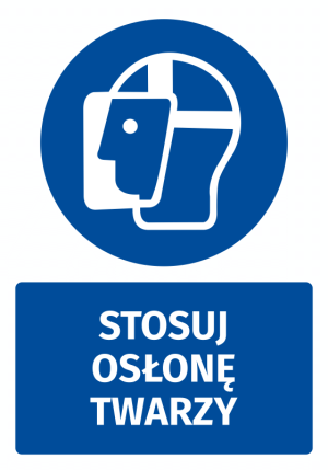 Naklejka BHP z piktogramem Stosuj osłonę twarzy