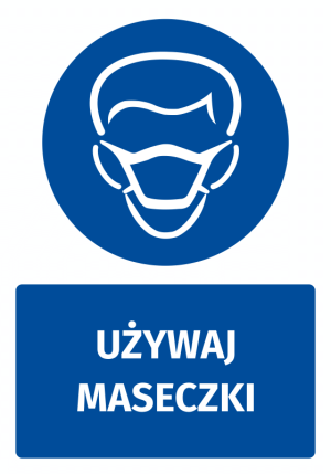 Naklejka BHP z piktogramem Używaj maseczki