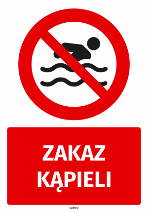 Naklejka BHP Zakaz kąpieli