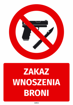 Naklejka BHP Zakaz wnoszenia broni