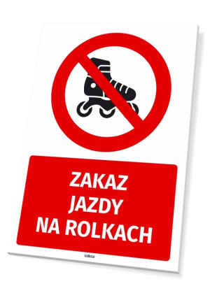 Tabliczka BHP Zakaz jazdy na rolkach
