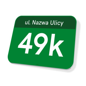 Tabliczka adresowa z numerem domu i nazwą ulicy