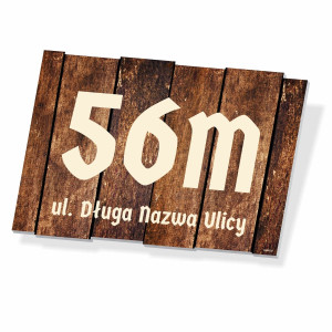 Tabliczka adresowa na dom i ogrodzenie z numerem i ulicą