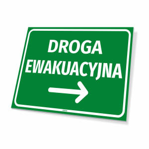 Tabliczka BHP Droga ewakuacyjna - strzałka w prawo