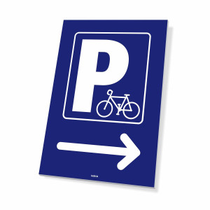 Tabliczka parking rowerowy ze strzałką w prawo