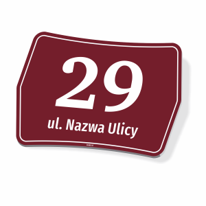 Tabliczka adresowa z numerem i ulicą na dom, posesję, ogrodzenie
