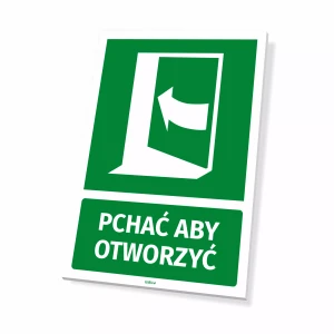 Tabliczka informacyjna Pchać aby otworzyć