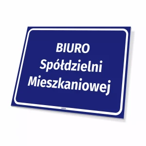 Tabliczka informacyjna Biuro spółdzielni mieszkaniowej