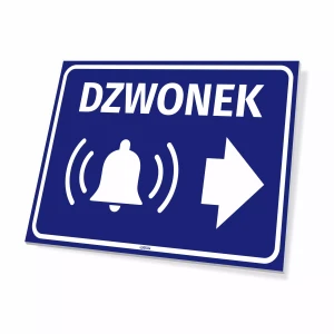 Tabliczka informacyjna - Dzwonek ze strzałką w prawo