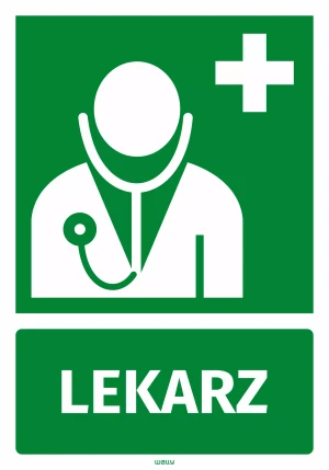 Naklejka informacyjna Lekarz