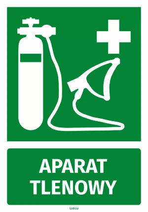 Naklejka informacyjna Aparat tlenowy