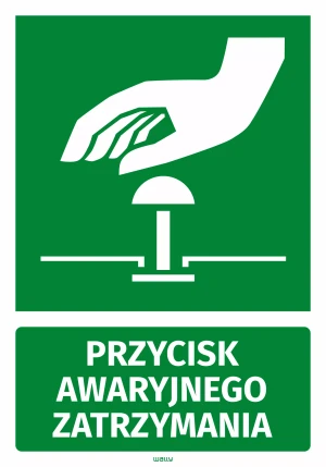 Naklejka informacyjna Przycisk awaryjnego zatrzymania