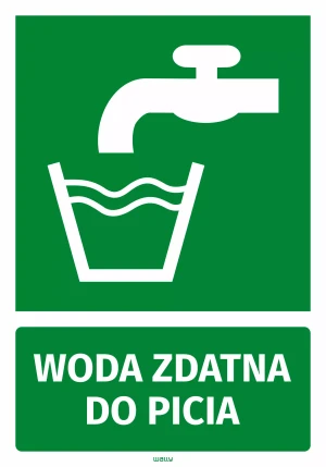Naklejka informacyjna Woda zdatna do picia