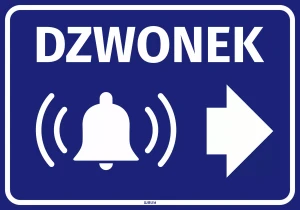 Naklejka BHP Dzwonek ze strzałką w prawo