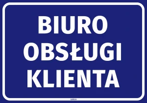Naklejka informacyjna: Biuro obsługi klienta