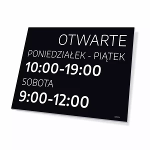 Tabliczka Otwarte - godziny i dni do personalizacji