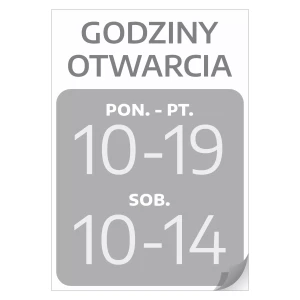 Naklejka na drzwi godziny otwarcia z personalizacją