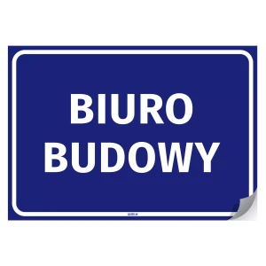 Naklejka BHP na drzwi - Biuro budowy