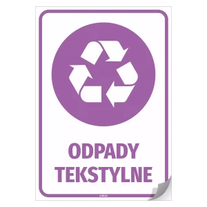 Naklejka na kosz - Odpady tekstylne