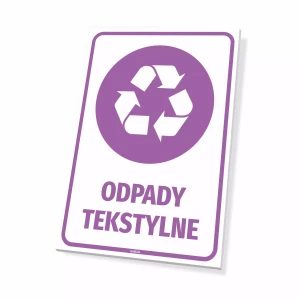 Tabliczka na kosz - Odpady tekstylne
