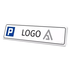 Tabliczka parkingowa z logo firmy, instytucji, placówki