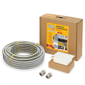 WARMON Stahlmann WHS6 - Chauffage au sol par eau 6 m², tube inox ondulé, raccords et régulation intégrés