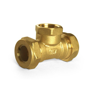 WARMON Raccord rapide en T en laiton, raccord à manchon pour eau avec filetage intérieur 15 1/2'' 15 EF