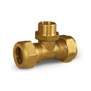 WARMON Raccord rapide en T en laiton, raccord à manchon pour eau avec filetage extérieur 15 1/2'' 15 EF