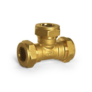 WARMON Raccord rapide en T en laiton pour 3 tubes ondulés, raccord à manchon pour eau 15 15 15 EF
