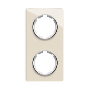 ONEKEYELECTRO Plaque de finition Garda en verre, 2 postes, vertical-"Beige"