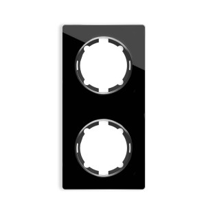 ONEKEYELECTRO Plaque de finition Garda en verre, 2 postes, vertical-"Noir"