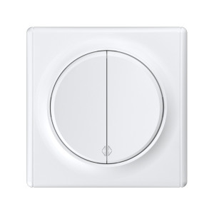 ONEKEYELECTRO Interrupteur va-et-vient, double, encastré, avec plaque de finition Florence