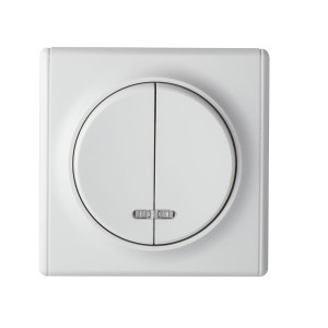 ONEKEYELECTRO Interrupteur double, simple allumage, témoin lumineux, 1 voie, encastré, avec plaque de finition Florence