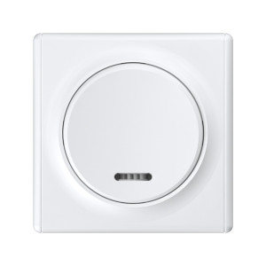 ONEKEYELECTRO Interrupteur simple allumage, avec témoin lumineux, 1 voie avec plaque de finition Florence-"Blanc"