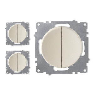 ONEKEYELECTRO Interrupteur double, 1 voie (pack de 3)-"Beige 3 piéces"
