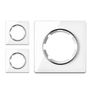 ONEKEYELECTRO Plaque de finition Garda en verre, 1 poste, encastrà (pack de 3)-"Blanc 3 piéces"