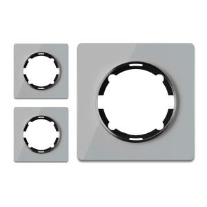 ONEKEYELECTRO Plaque de finition Garda en verre, 1 poste, encastrà (pack de 3)-"Gris 3 piéces"