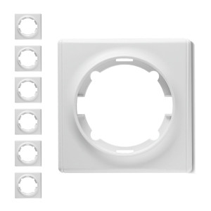 ONEKEYELECTRO Plaque de finition Florence en plastique, 1 poste (pack de 7)-"Blanc 7 pieces"