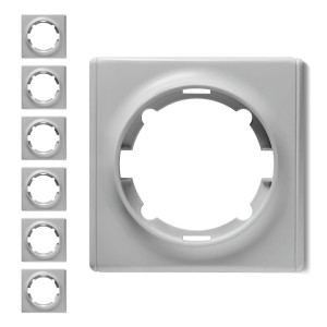 ONEKEYELECTRO Plaque de finition Florence en plastique, 1 poste (pack de 7)-"Gris 7 pieces"