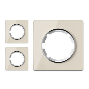 ONEKEYELECTRO Plaque de finition Garda en verre, 1 poste, encastrà (pack de 3)-"Beige 3 piéces"