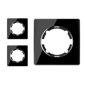 ONEKEYELECTRO Plaque de finition Garda en verre, 1 poste, encastrà (pack de 3)-"Noir 3 piéces"