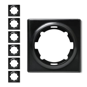 ONEKEYELECTRO Plaque de finition Florence en plastique, 1 poste (pack de 7)-"Noir 7 pieces"