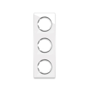 ONEKEYELECTRO Plaque de finition en verre Garda, 3 postes, vertical-"Blanc"
