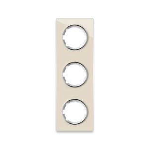 ONEKEYELECTRO Plaque de finition en verre Garda, 3 postes, vertical-"Beige"